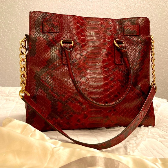 Michael Kors Vintage Red Leather Tote Set - Picture 6 of 8